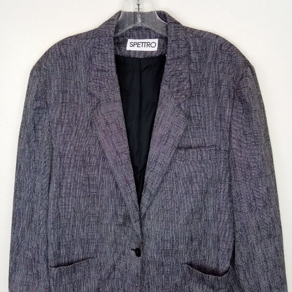 SPETTRO Men's Grey Woven Textured Buttoned Blazer - Picture 2 of 14